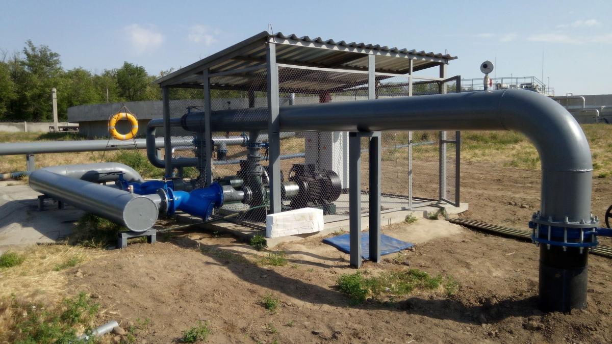 Pumping station for irrigation, IN-AGRO company, 2015, Gola Prystan, Kherson region, Ukraine.
