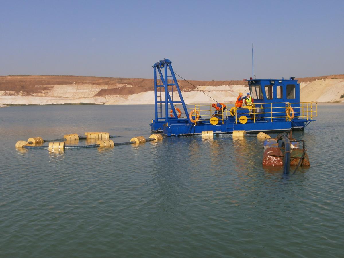 Suction dredger ЗС-350Э, Novoselivsk Mining Plant JSC, delivery in 2012, reconstruction in 2014, Nova Vodolaga, Kharkiv region, Ukraine.